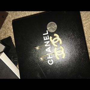 Gold chanel earrings